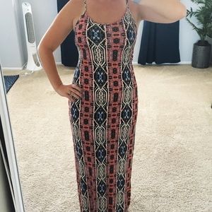 Tribal Print Maxi Dress
